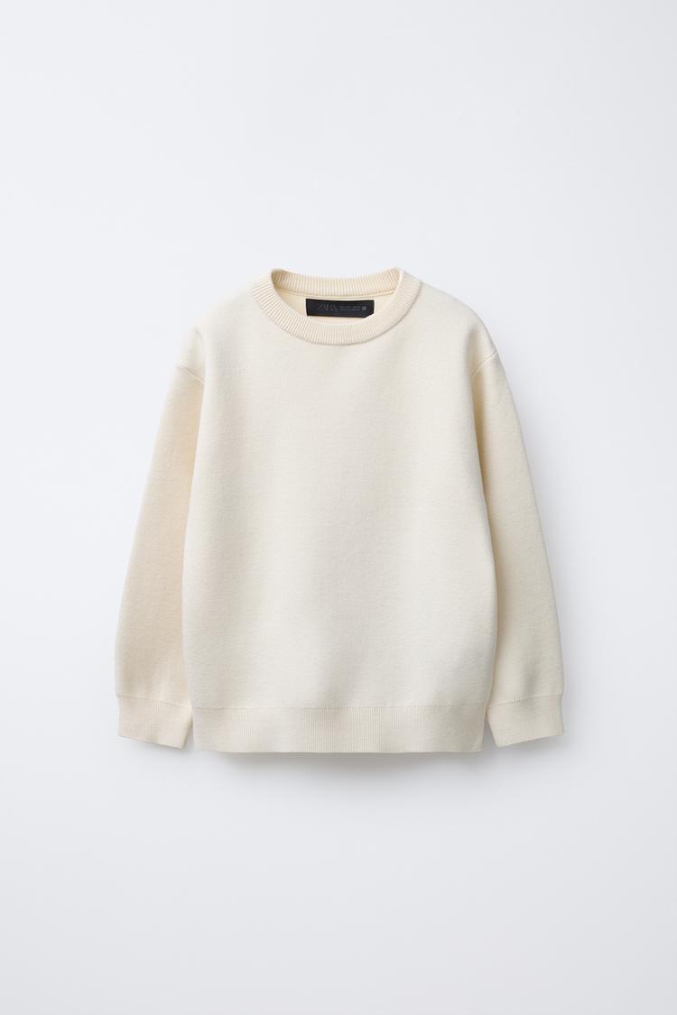 PLAIN KNIT JUMPER Ecru ZARA Ireland