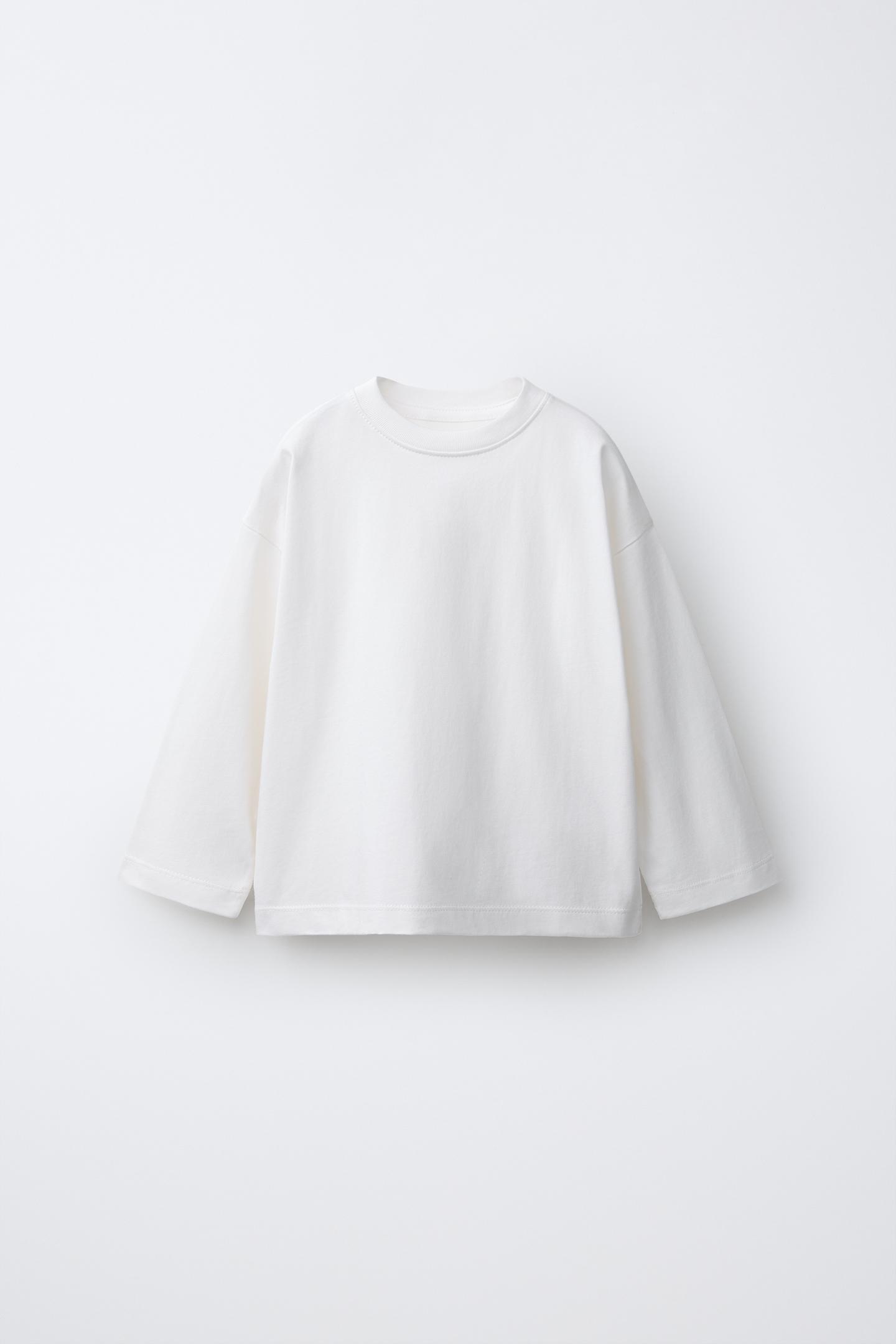 Детские футболки Zara 3-PACK Long-Sleeve Striped and Solid T-SHIRTS, цвет: Синий — фото 2