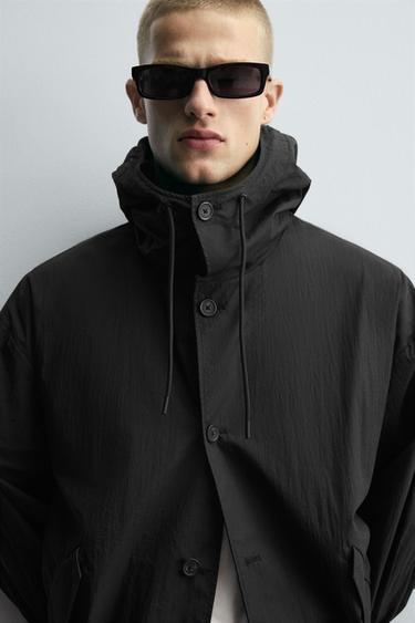 BLOUSON TECHNIQUE À CAPUCHE - Noir de Zara - Image 5