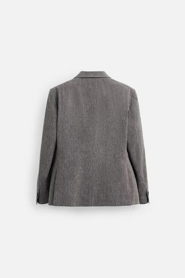 LIMITED EDITION TEXTURED SUIT BLAZER - Grey by Zara - Image 3