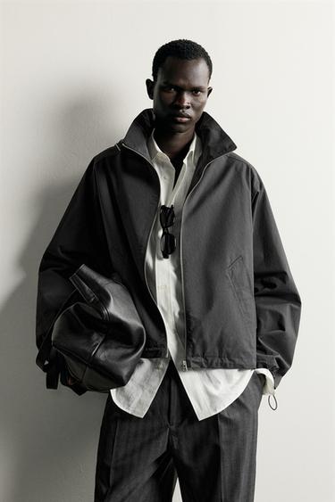 CROPPED TECHNICAL HOODIE JACKET — Black 1