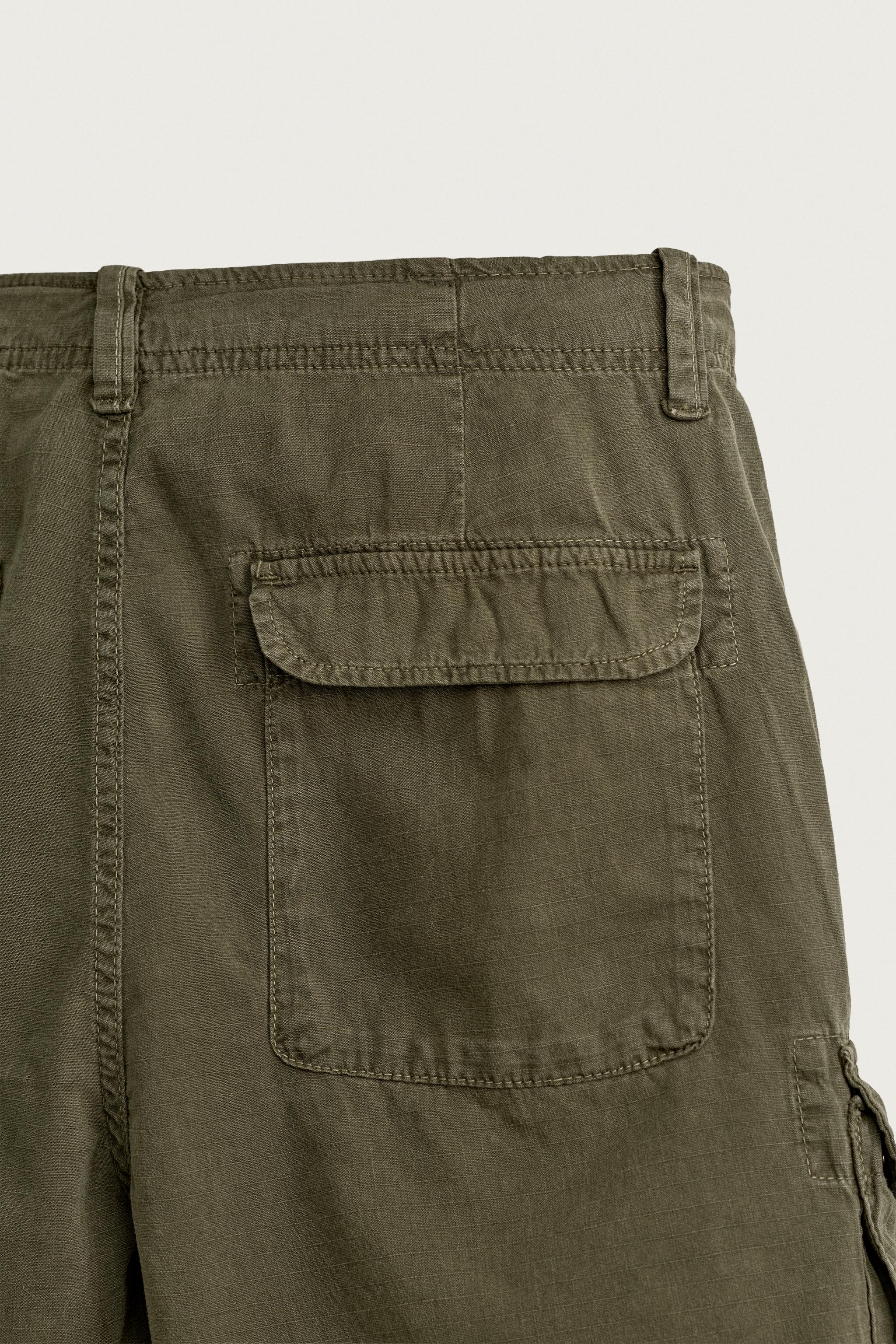 Мужские шорты Zara REGULAR FIT CARGO SHORTS WITH TABS — фото 10