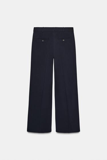 PANTALON LARGE À PLIS ZW COLLECTION - Bleu marine foncé de Zara - Image 4