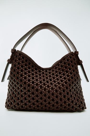 MINI BOLSO DE MANO TRENZADO - Marrón de Zara