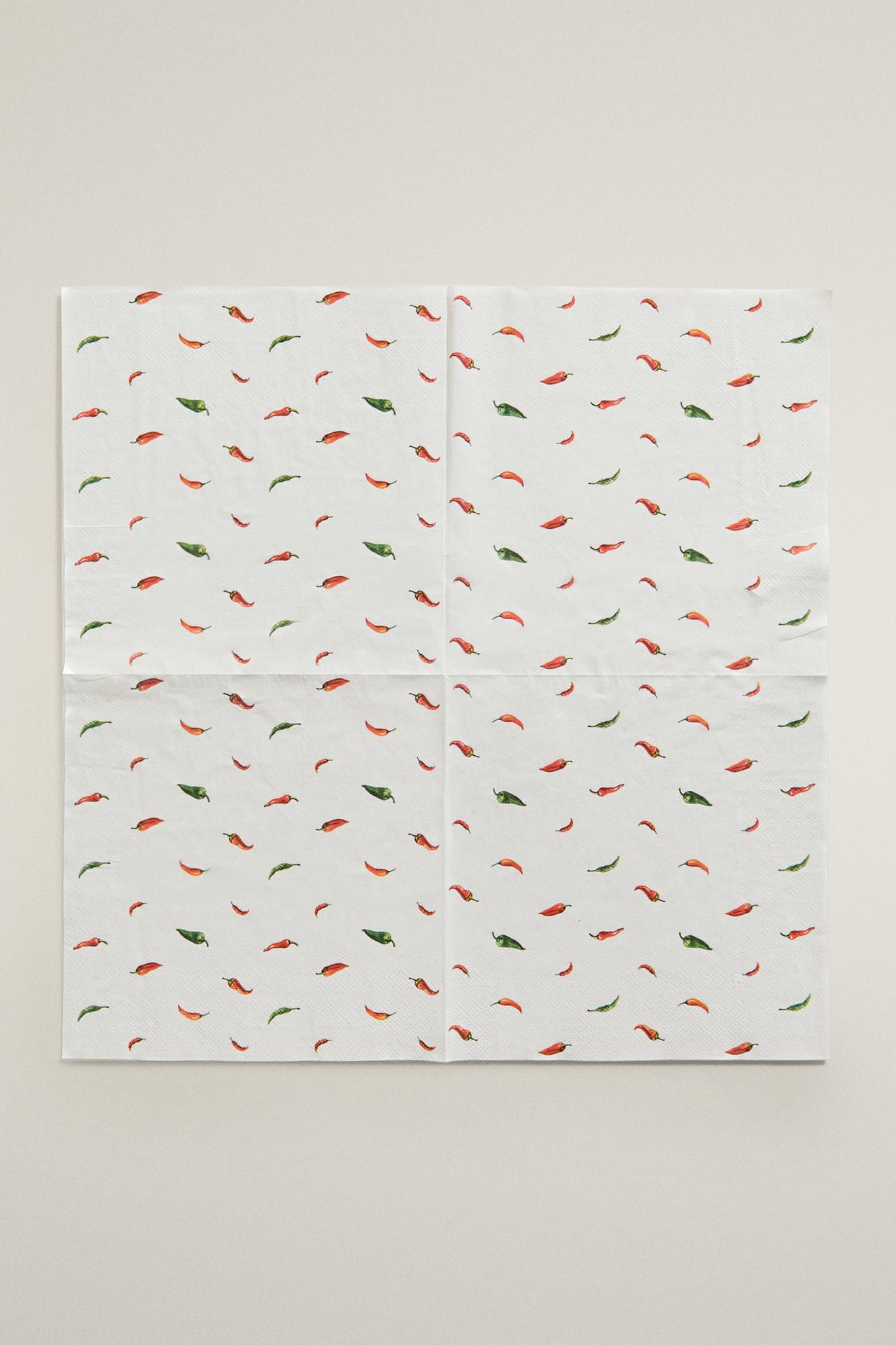 CHILI PAPER NAPKIN PACK (PACK OF 20) — White / Red