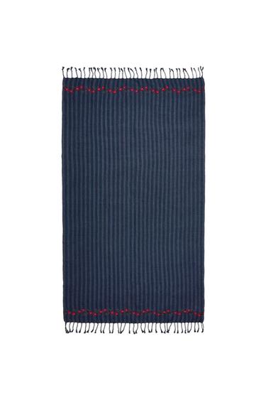 PAREO STRANDLAKEN MET STREPEN EN BLOEMEN - Blauw van Zara
