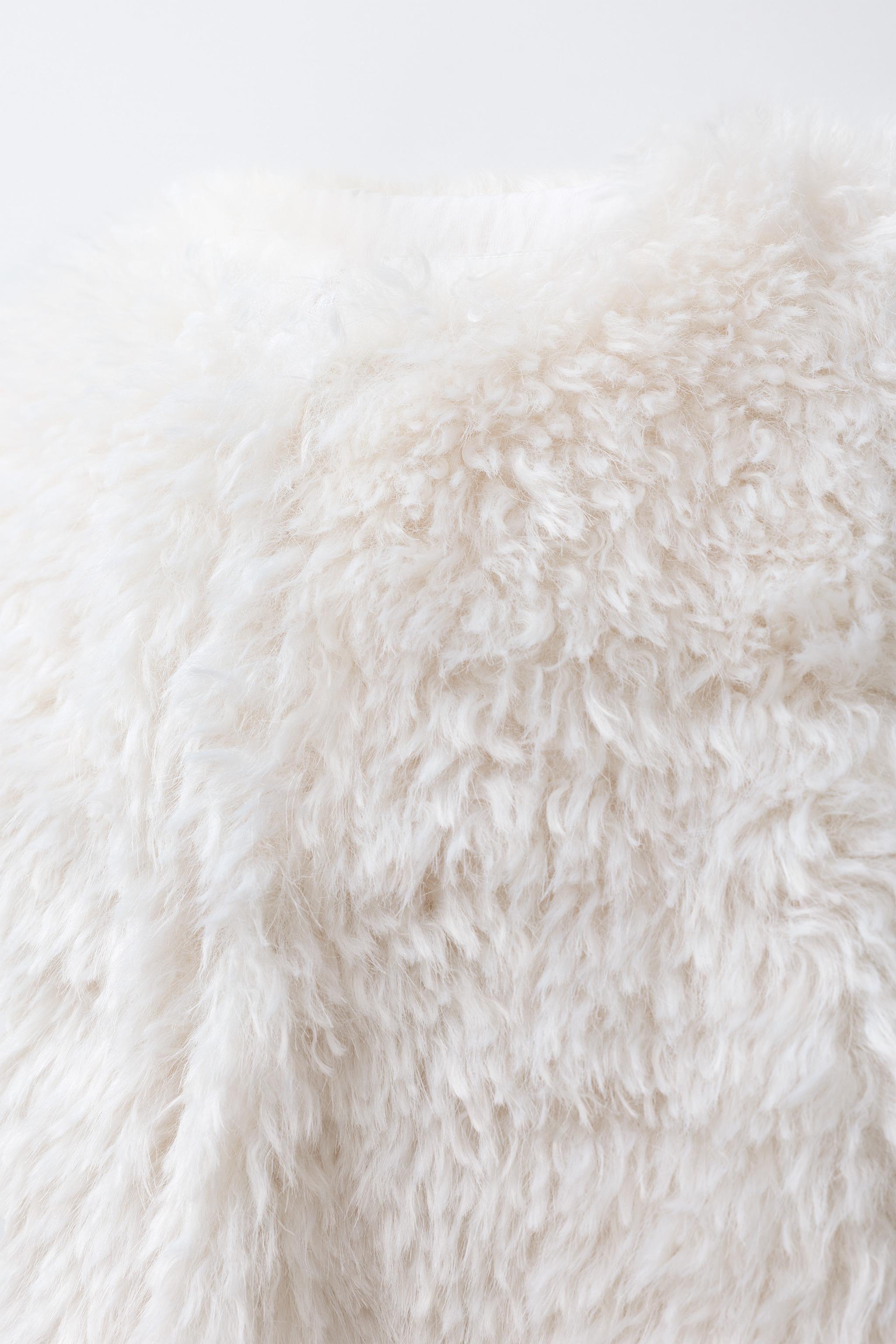 FAUX FUR JACKET - White | ZARA Georgia