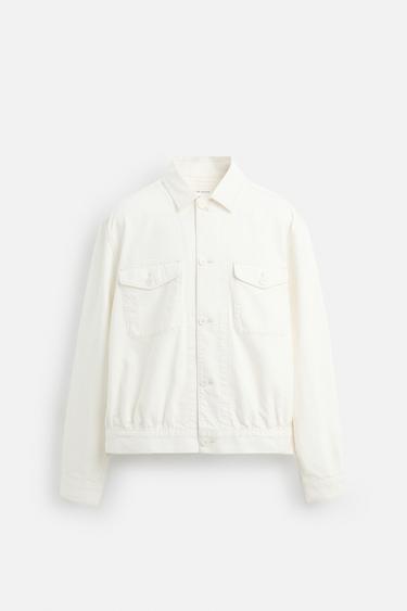 COTTON - HEMP DENIM JACKET - Oyster-white by Zara