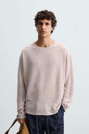 Zara 100% LINEN SWEATER - Beige