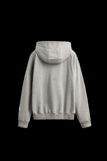 Zara HOODIE POUCH POCKET SWEATSHIRT X SR_A - Gray marl