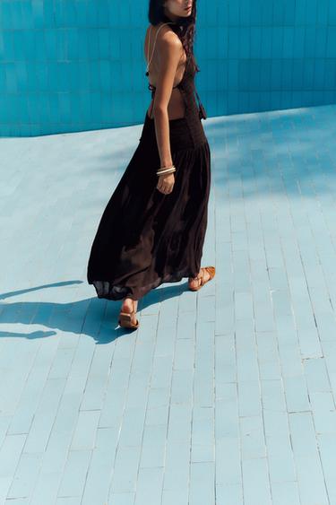 ROBE HALTER NID D'ABEILLE - Marron de Zara - Image 3