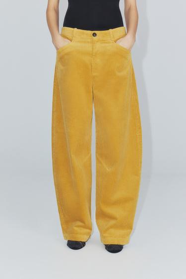 CORDUROY PANTS ZW COLLECTION — Yellow 2