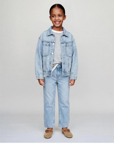 Pantalon Jean Fille Zara Couleur Lilas - Taille 118 (6/7 Ans) - Occasion Très Bon état