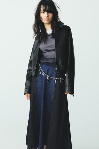 レザー風ジャケットブラックZaraのレザー風ジャケット - ブラック 