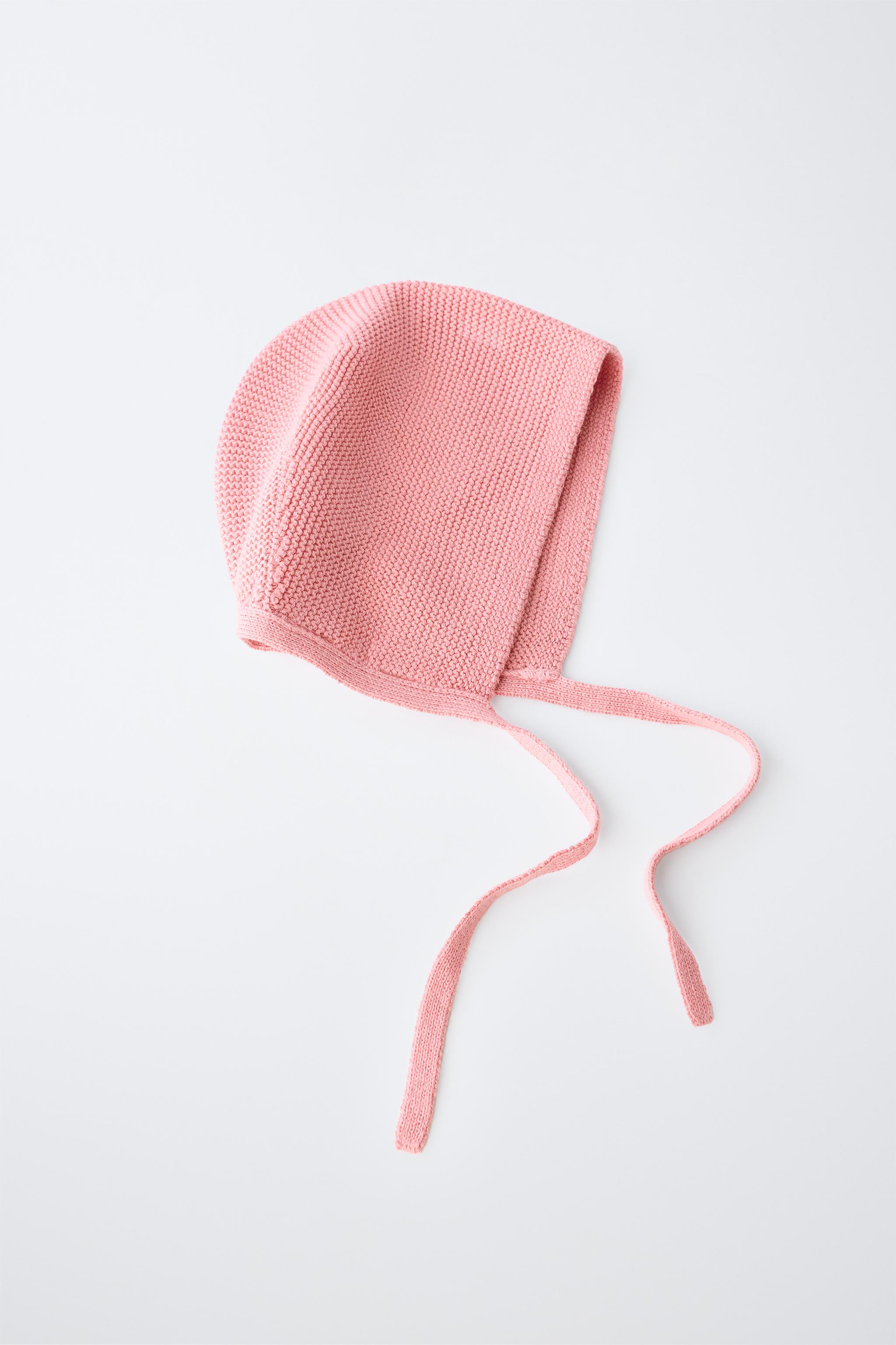 Детские свитеры Zara 100% COTTON EMBROIDERED KNIT BONNET — фото 3