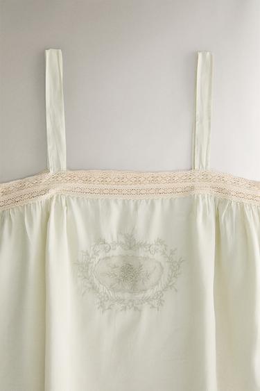 OPENWORK SATIN TOP - Sea green by Zara - Image 1