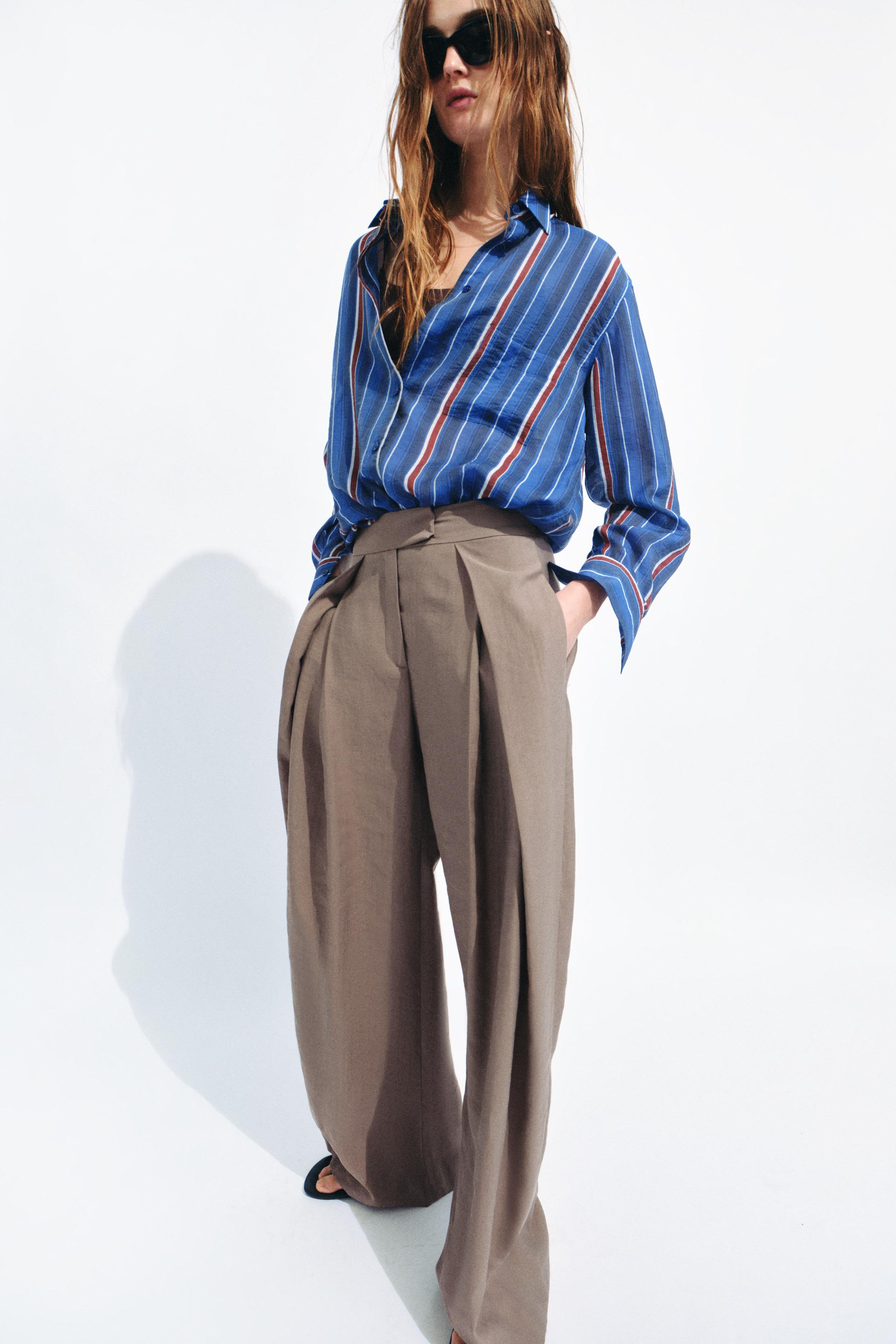 ZW COLLECTION PİLİLİ GENİŞ PAÇA PANTOLON - Görsel 3