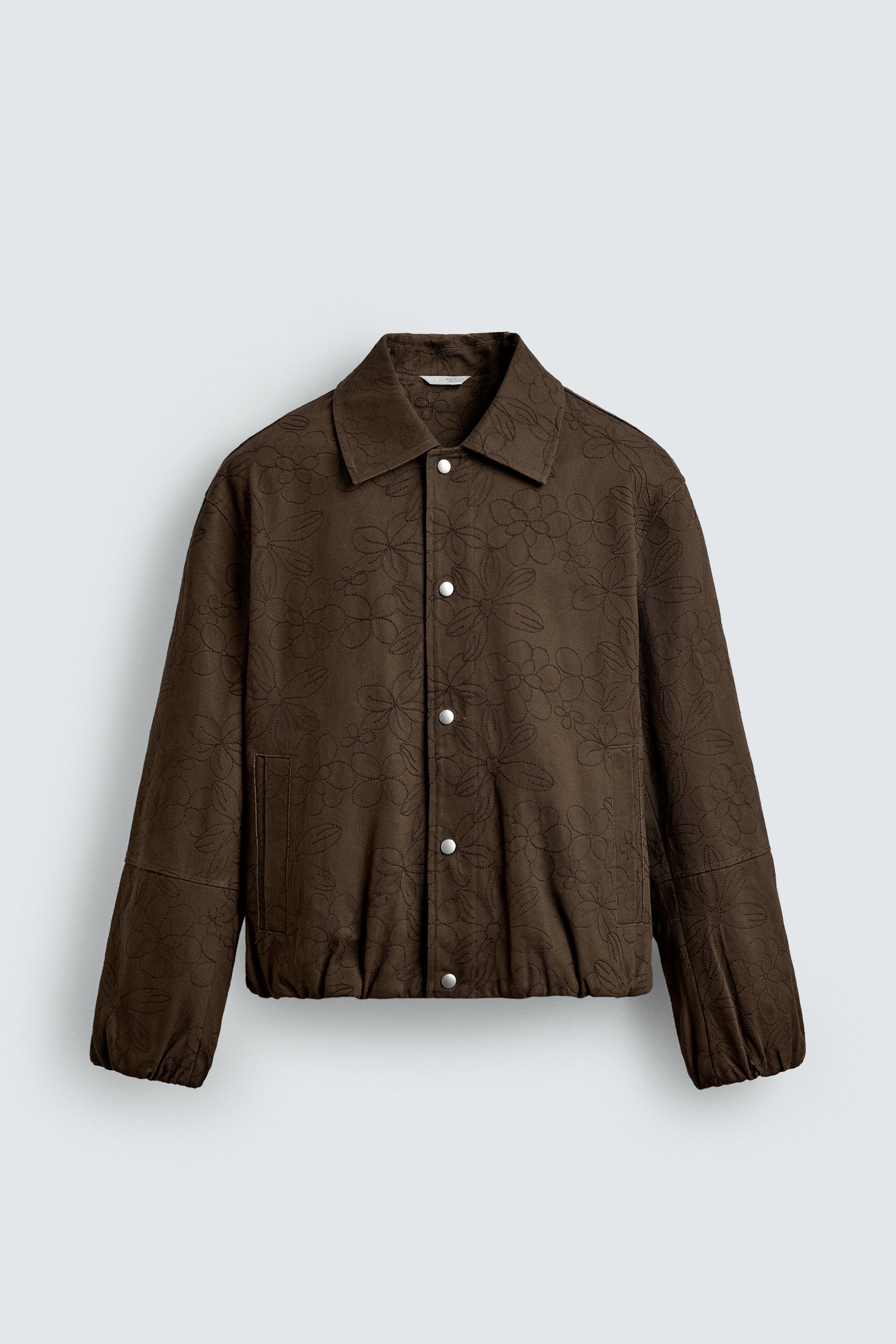 FLORAL JACQUARD JACKET - Chocolate | ZARA Canada