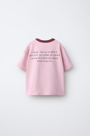 MICKEY MOUSE © DISNEY EMBROIDERED AND PRINTED T-SHIRT — Pink 2