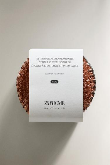 STAINLESS STEEL SCOURER PACK (PACK OF 2) - Copper by Zara - Image 3