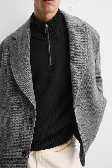 SHORT TEXTURED COAT - Grey by Zara