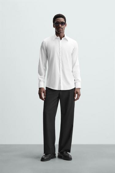 CAMISA ESTRUCTURA TWILL - Blanco de Zara - Imagen 0
