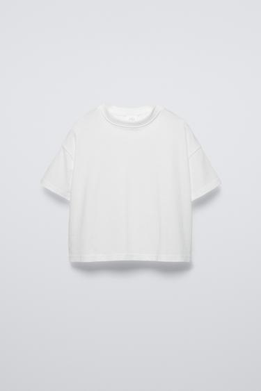 Zara PLAIN T-SHIRT - Oyster-white