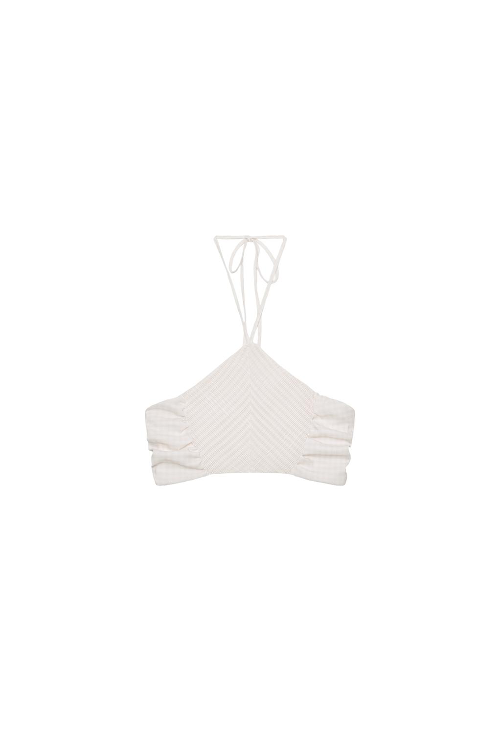 GINGHAM HALTER CROP TOP - image 3