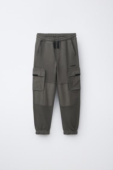 Zara PLUSH CARGO PANTS - Gray