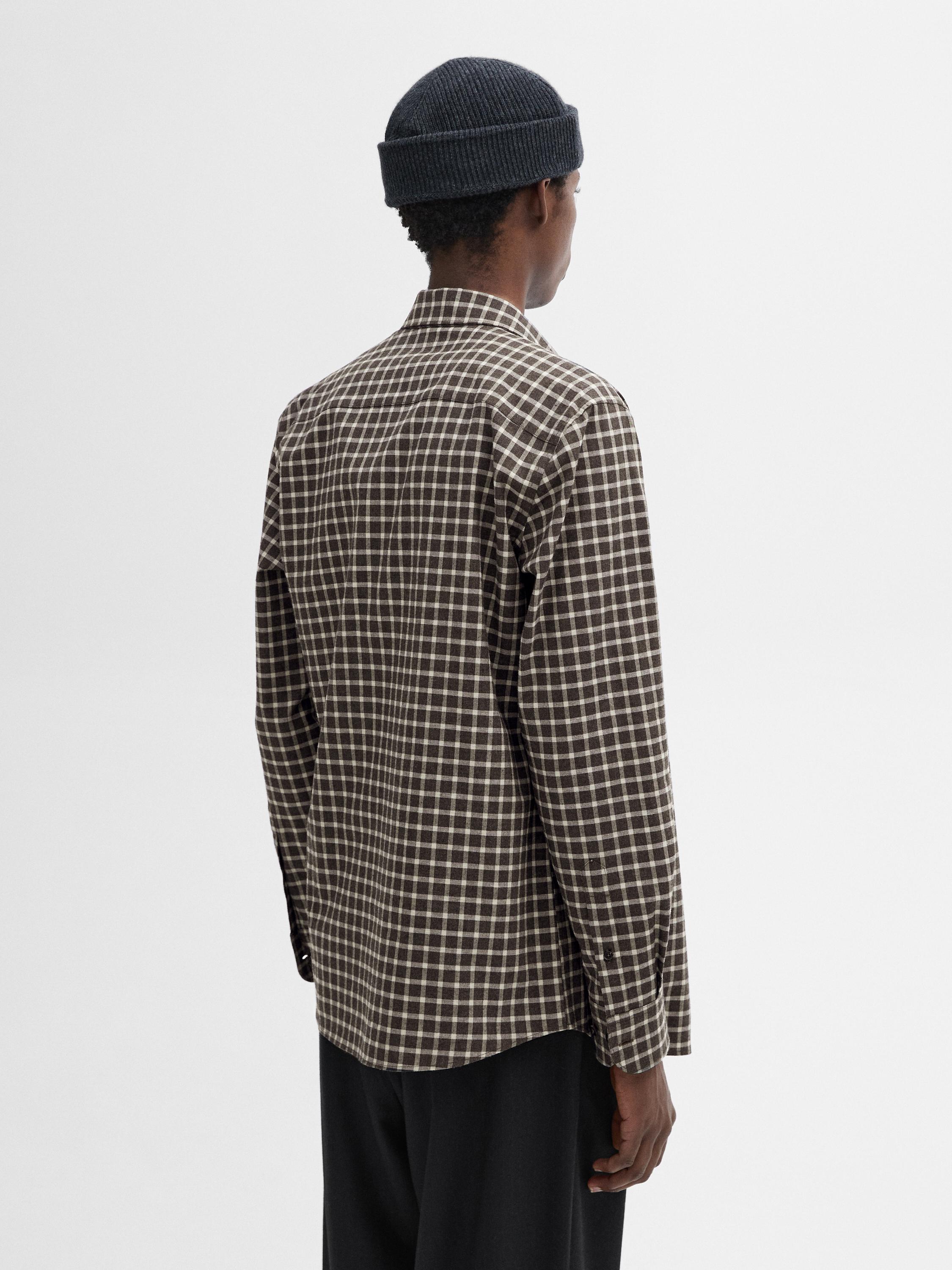 Checked shirt regular fit 100 % cotton - Blue | ZARA United
