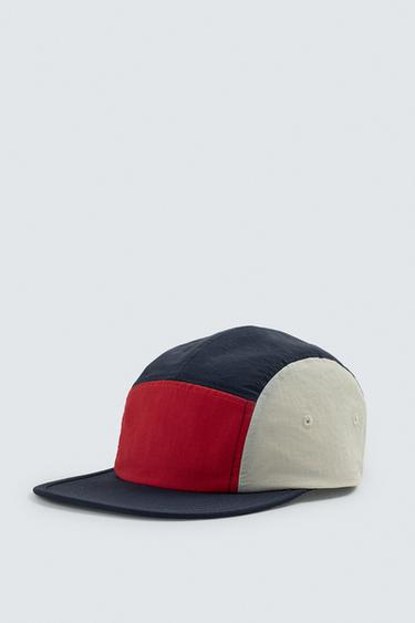 COLOUR BLOCK TECHNICAL FLAT PEAK CAP - Navy blue by Zara