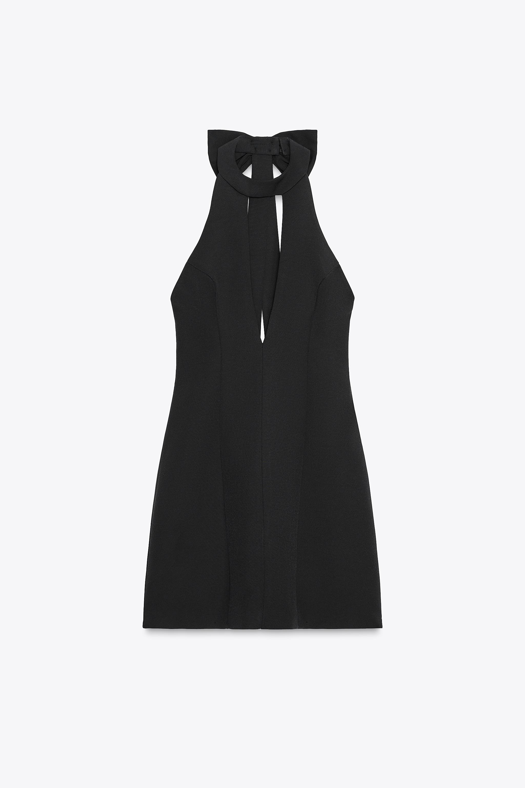HALTER BOW MINI DRESS
