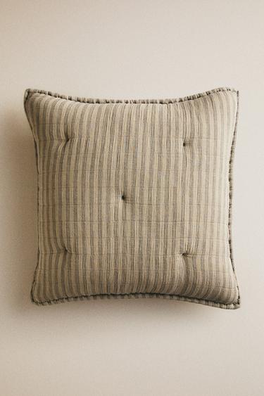 KIDS' CUSHION COVER FOR QUILTS WITH THIN STRIPES - Green by Zara
