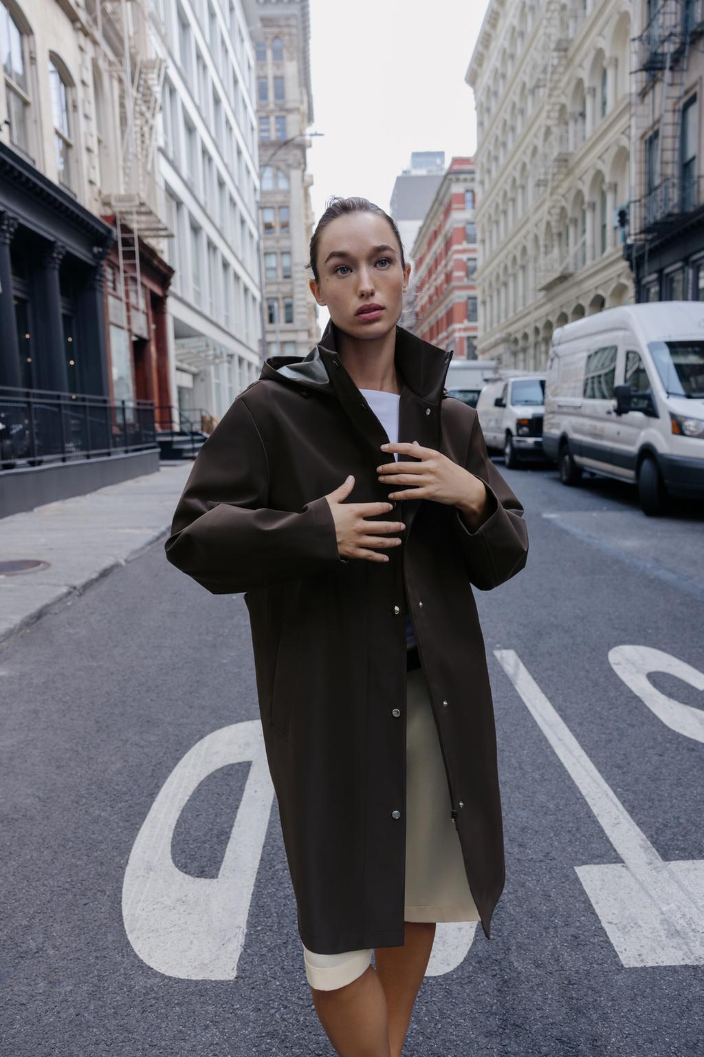COATED HOODED WINDPROOF JACKET