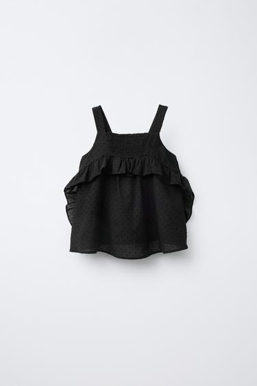 TOP PLUMETI VOLANTES - Negro de Zara