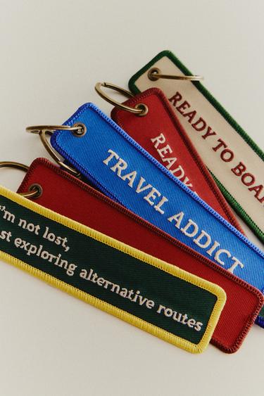 Zara CANVAS TRAVEL KEYRING - Blue