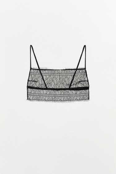 BRALETTE BANDEAU ENCAJE - Negro de Zara