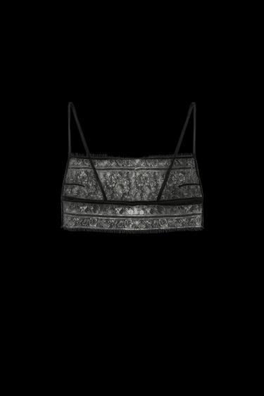 BRALETTE BANDEAU ENCAJE - Negro de Zara - Imagen 0