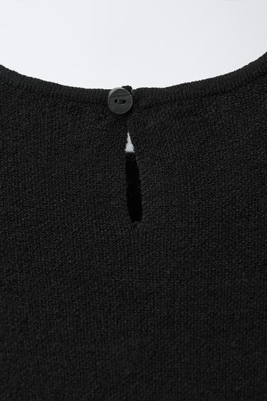 KNIT DRESS WITH SHINY BOW - Black by Zara - Image 3