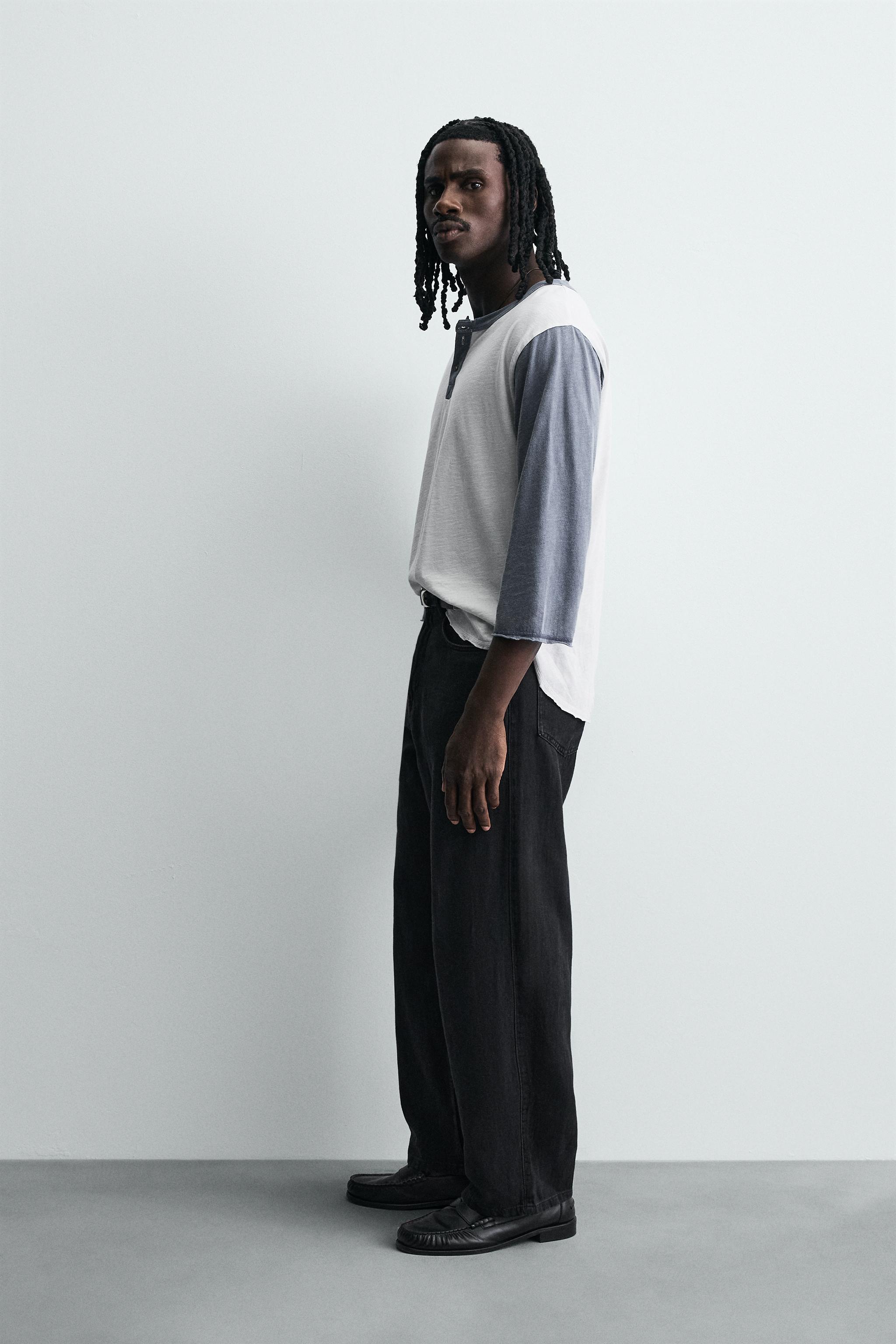 LIGHTWEIGHT LOOSE WIDE FIT JEANS - Black | ZARA United States
