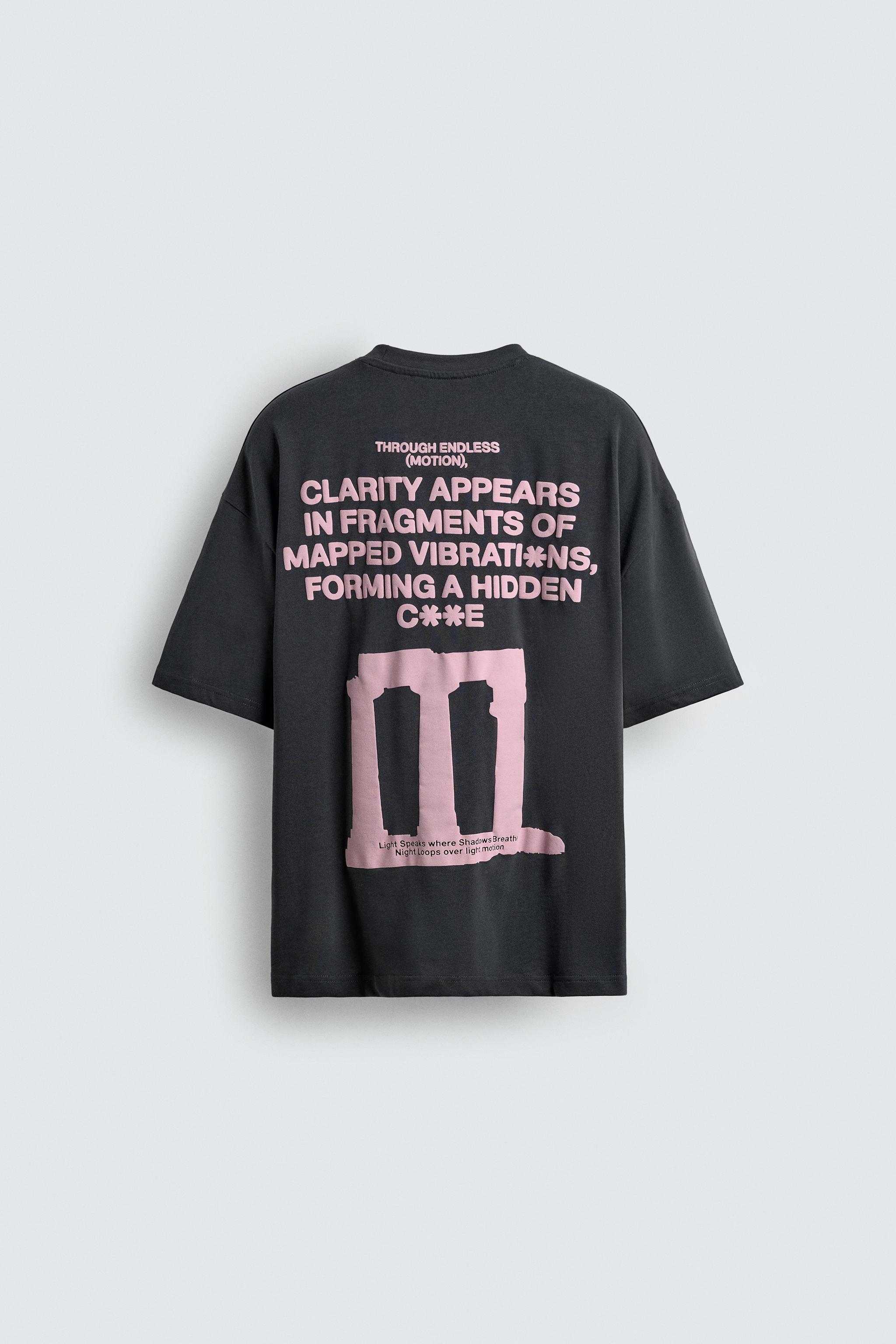 はったー RUBBERIZED PRINT T-SHIRT - Oyster-white | ZARA United States