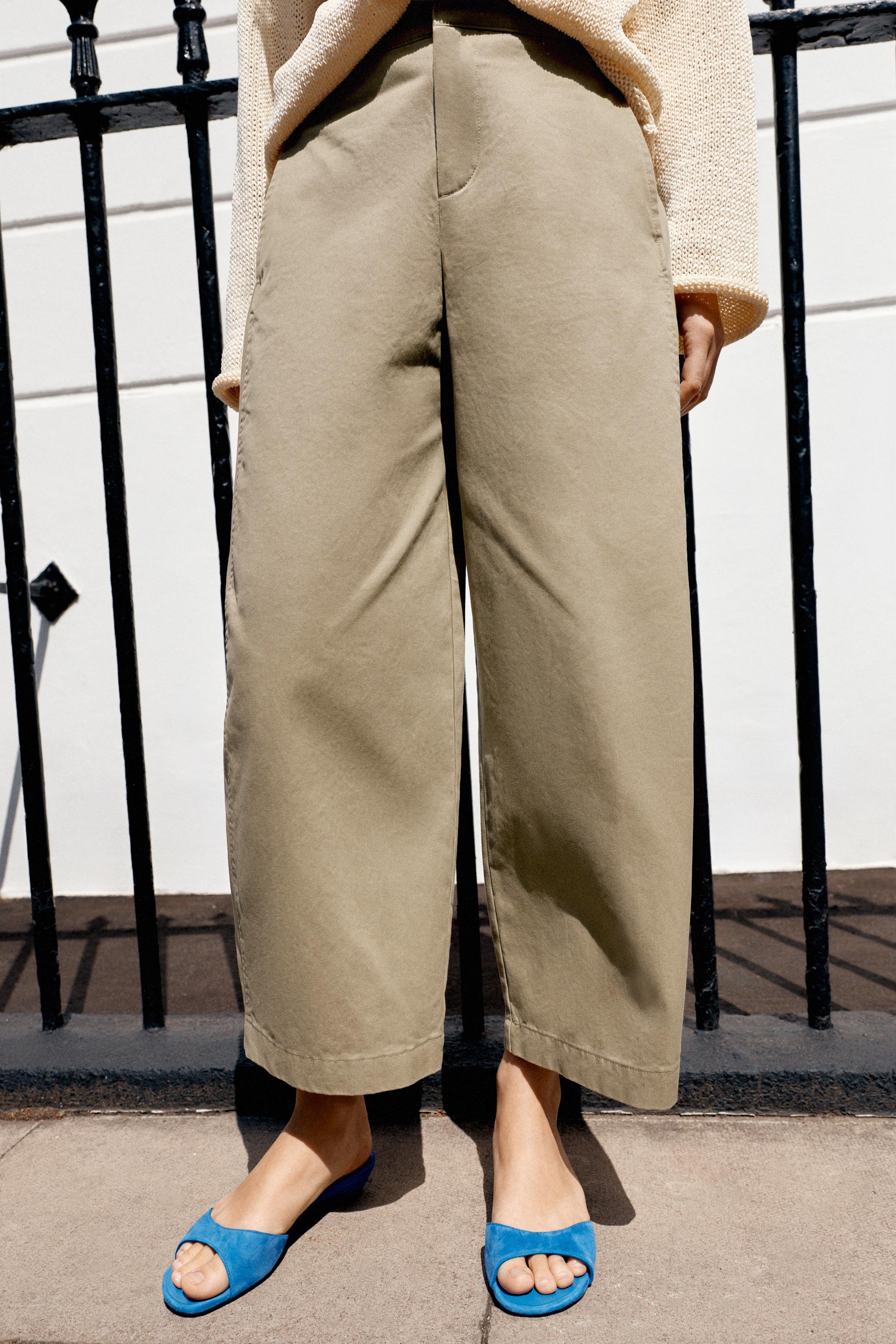 VOLUMINOUS CULOTTE TROUSERS — Sand