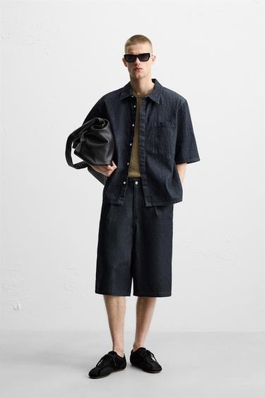 RELAXED FIT DENIM SHIRT - Blue by Zara - Image 0