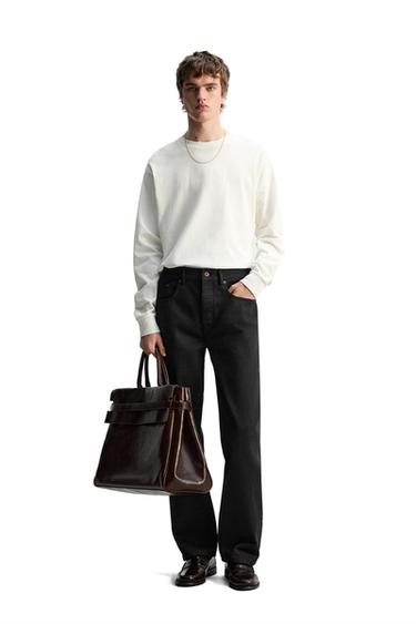 MEDIUM WEIGHT LONG SLEEVE T-SHIRT - Ecru by Zara