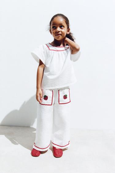 TEXTURED RICKRACK TOP - Oyster-white by Zara