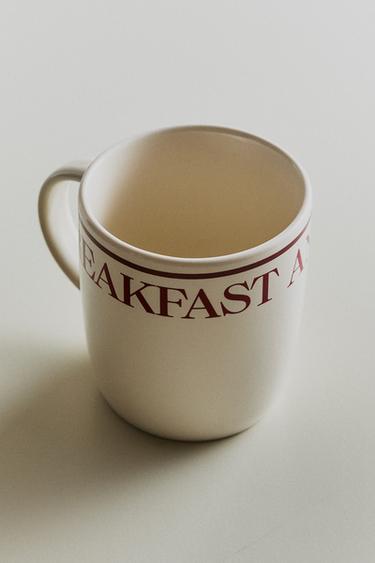 PORCELAIN BREAKFAST MUG - Dark burgundy by Zara - Image 4