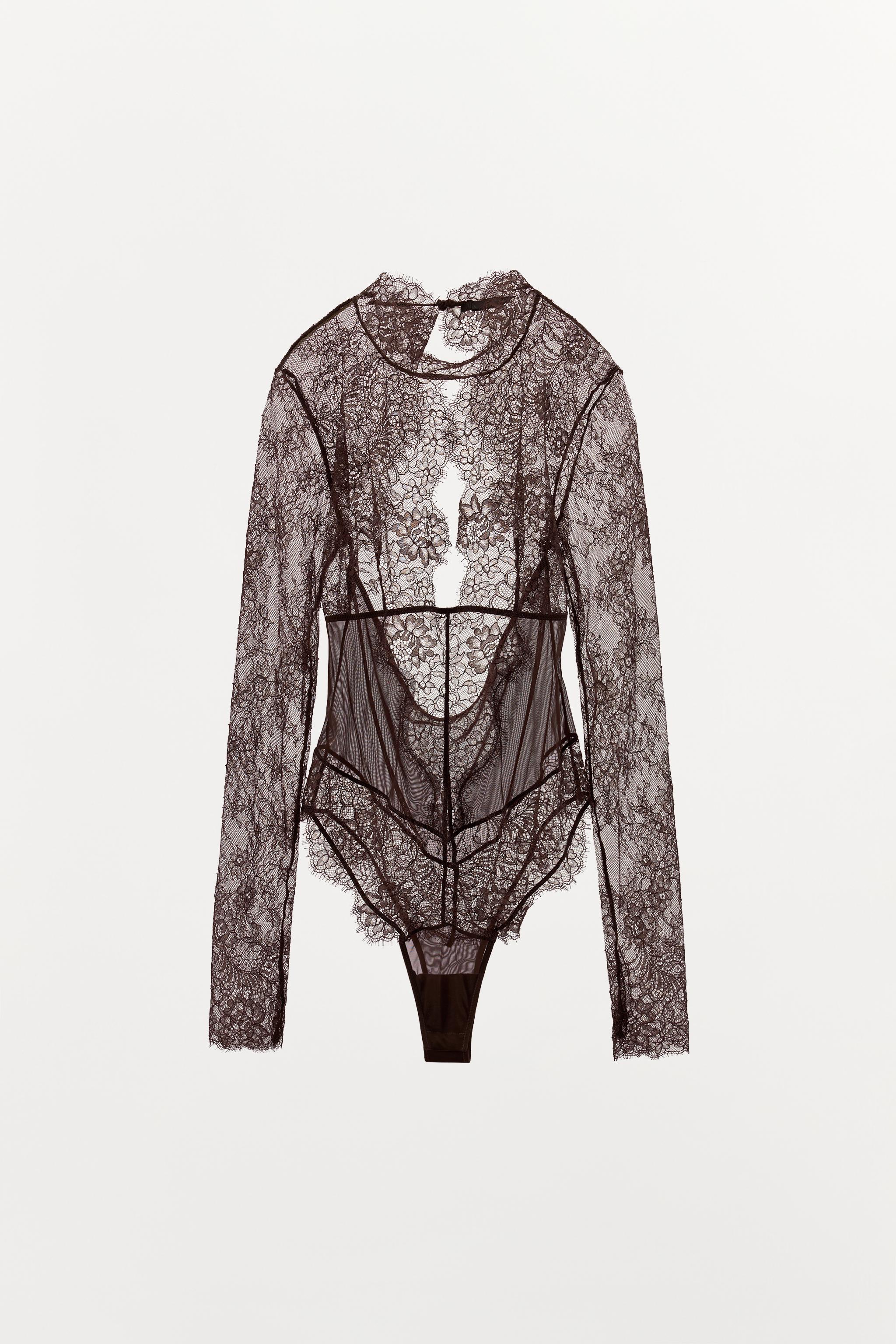 COMBINED LACE BACK NECKLINE BODYSUIT