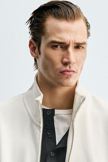 סווטשירט אינטרלוק רוכסן - בז' של Zara