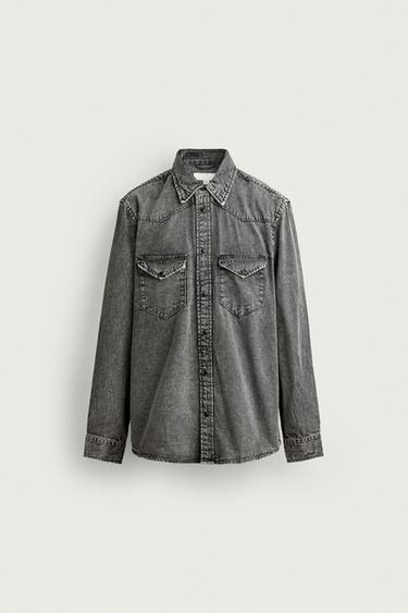 Zaras WESTERNDENIMSKJORTA REGULAR FIT - Kol