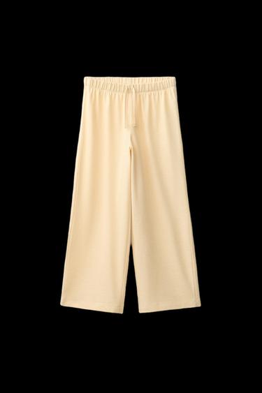 CONJUNTO CAMISETA Y PANTALÓN WIDE LEG LISOS - Amarillo de Zara